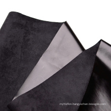 Hot-Welding Suede Fabric Perfect 75D Laminated With Soft TPU Black Backing Waterproof For Home Textiles